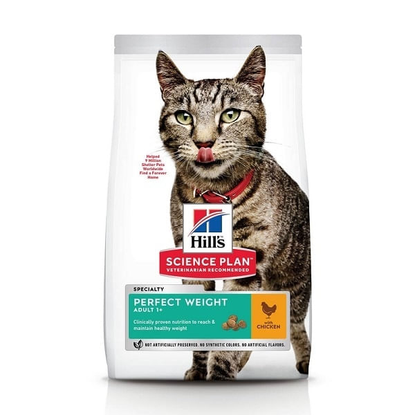 HILL'S SCIENCE PLAN Perfect Weight, Pui, hrană uscată pisici, managementul greutății, 2.5 Kg - poza 1