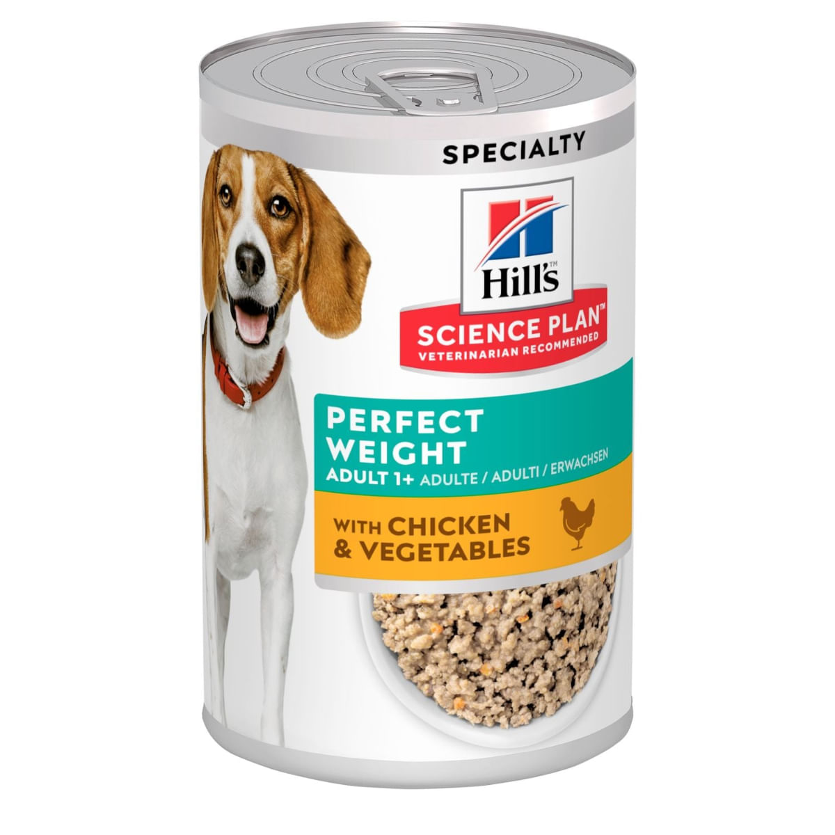 HILL'S Science Plan Perfect Weight, XS-XL, Pui și Legume, conservă hrană umedă câini, obezitate, (pate), 363g - poza 2
