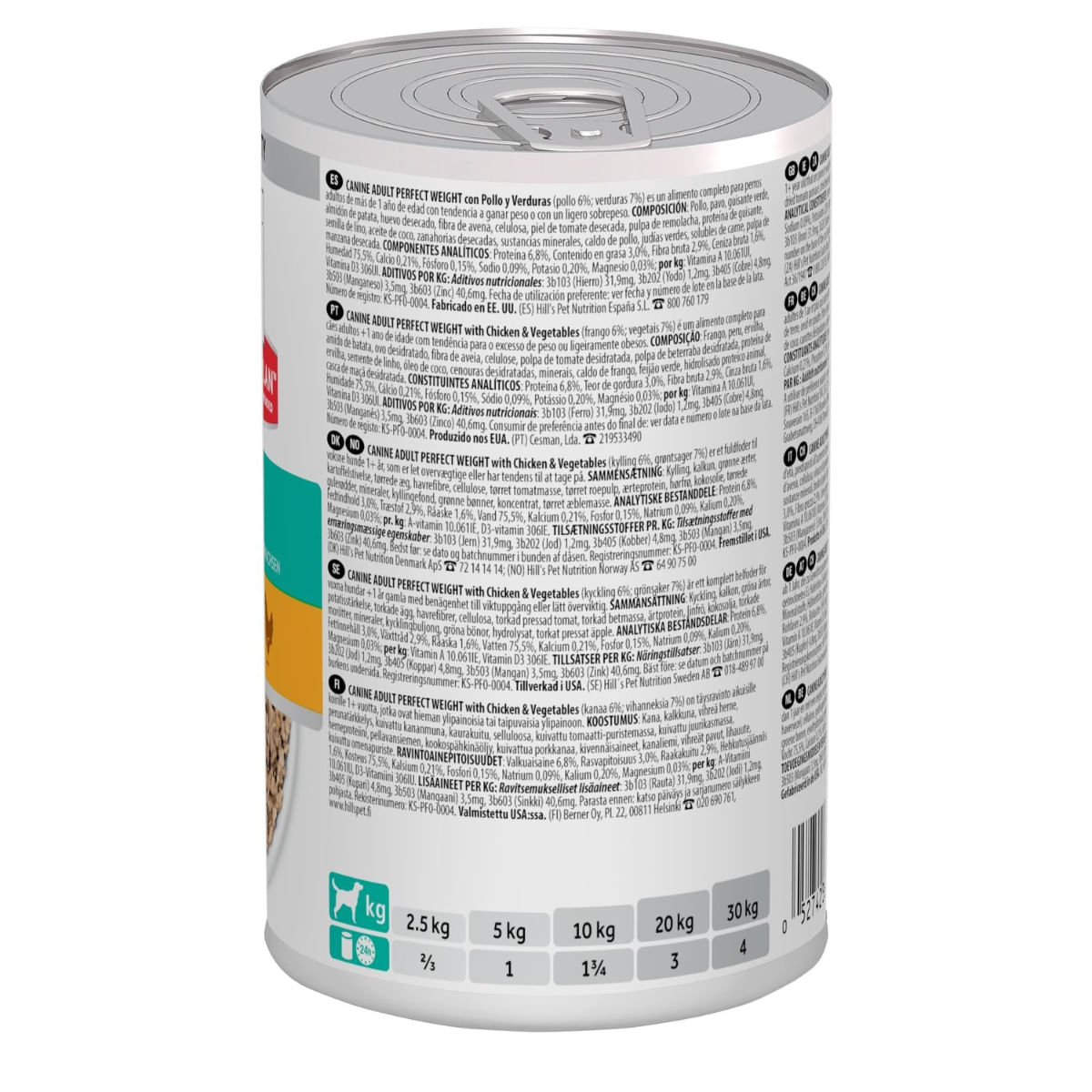 HILL'S Science Plan Perfect Weight, XS-XL, Pui și Legume, conservă hrană umedă câini, obezitate, (pate), 363g - poza 3