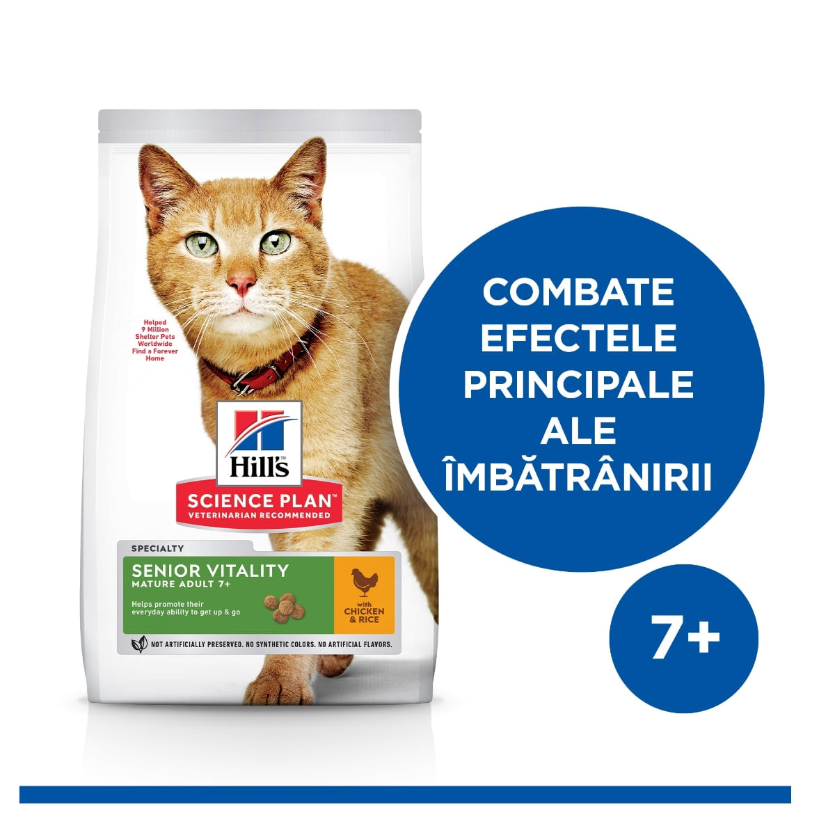 HILL'S SCIENCE PLAN Senior Vitality 7+, Pui, hrană uscată pisici senior, 7kg - poza 3