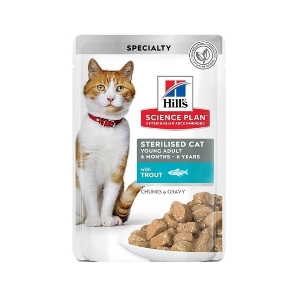 Hill's SP Feline Adult Sterilised Plic Pastrav, 85 g - poza 1