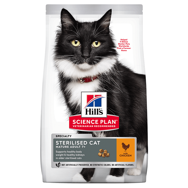 Hill's SP Feline Mature Sterilised Pui, 3 Kg - poza 3