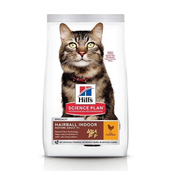 Hill's SP Feline Senior Hairball & Indoor Pui, 1.5 Kg - poza 2