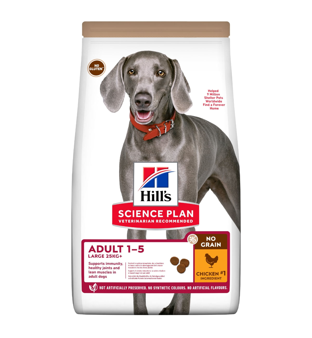 HILL'S SP No Grain, Adult L-XL, Pui, hrană uscată fără cereale câini, 14kg - poza 1