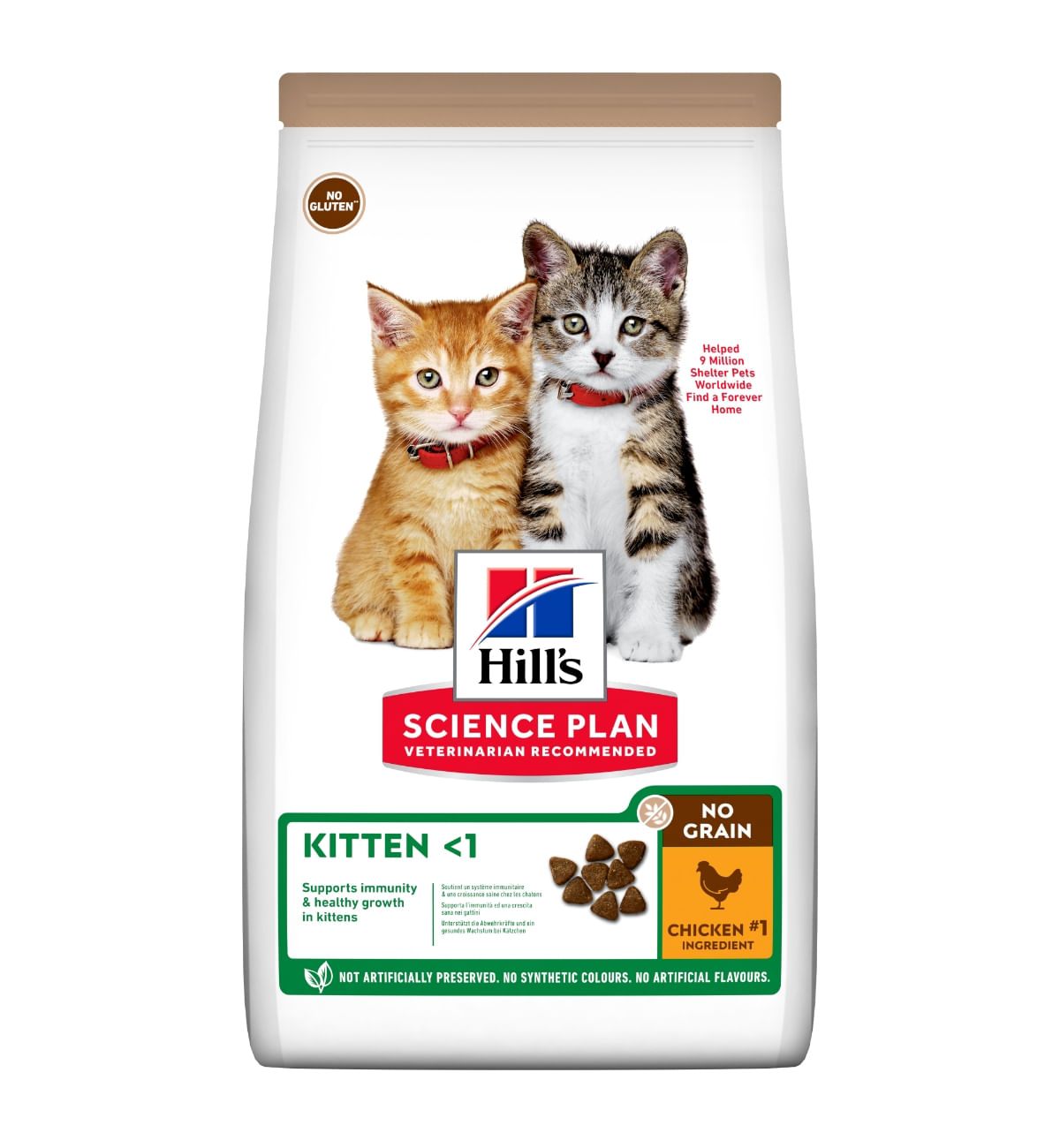 HILL'S SP No Grain, Kitten, Pui, hrană uscată fără cereale pisici junior, 1.5kg - poza 1