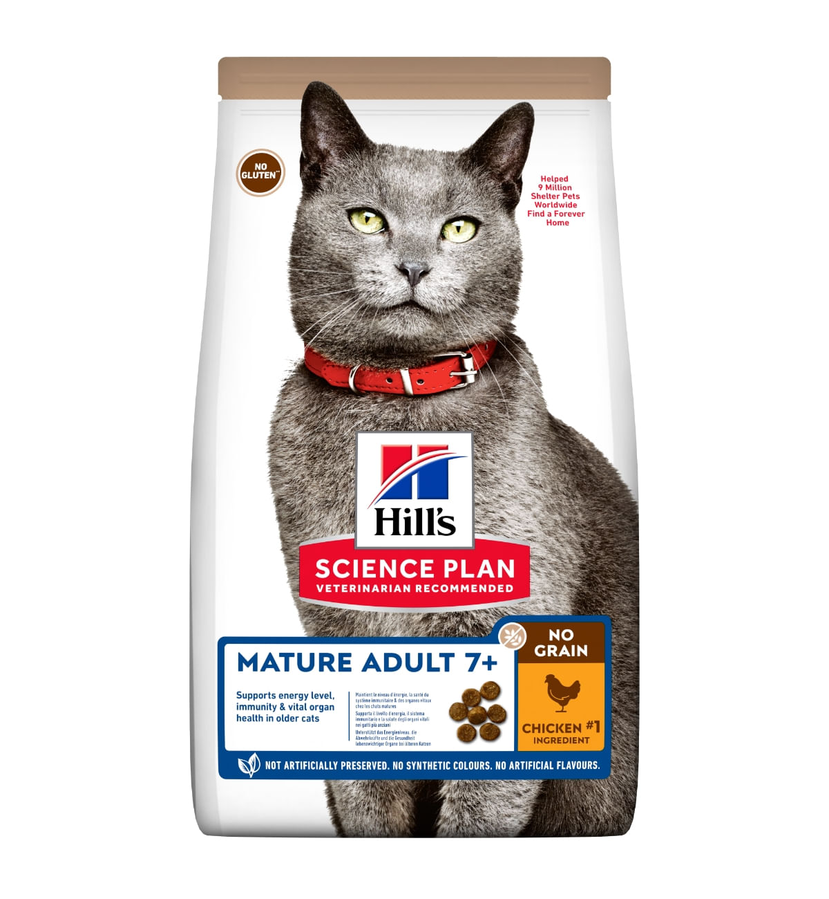 HILL'S SP No Grain, Senior, Pui, hrană uscată fără cereale pisici, 1.5kg - poza 2
