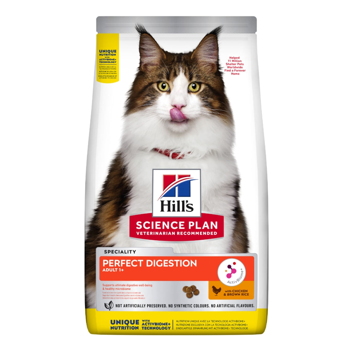 HILL'S SP Perfect Digestion Adult, Pui cu Orez Brun, hrană uscată pisici, sensibilități digestive, 3kg - poza 2