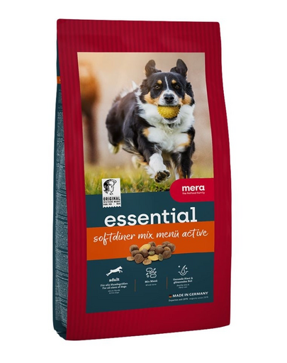 Hrană câini activi MERA Essential Mix Menu Active 12,5 kg energie ridicată și varietate