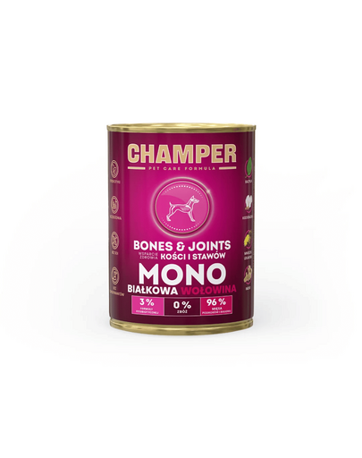 Hrana caini CHAMPER Bones Joints cu vita 400 g monoproteina