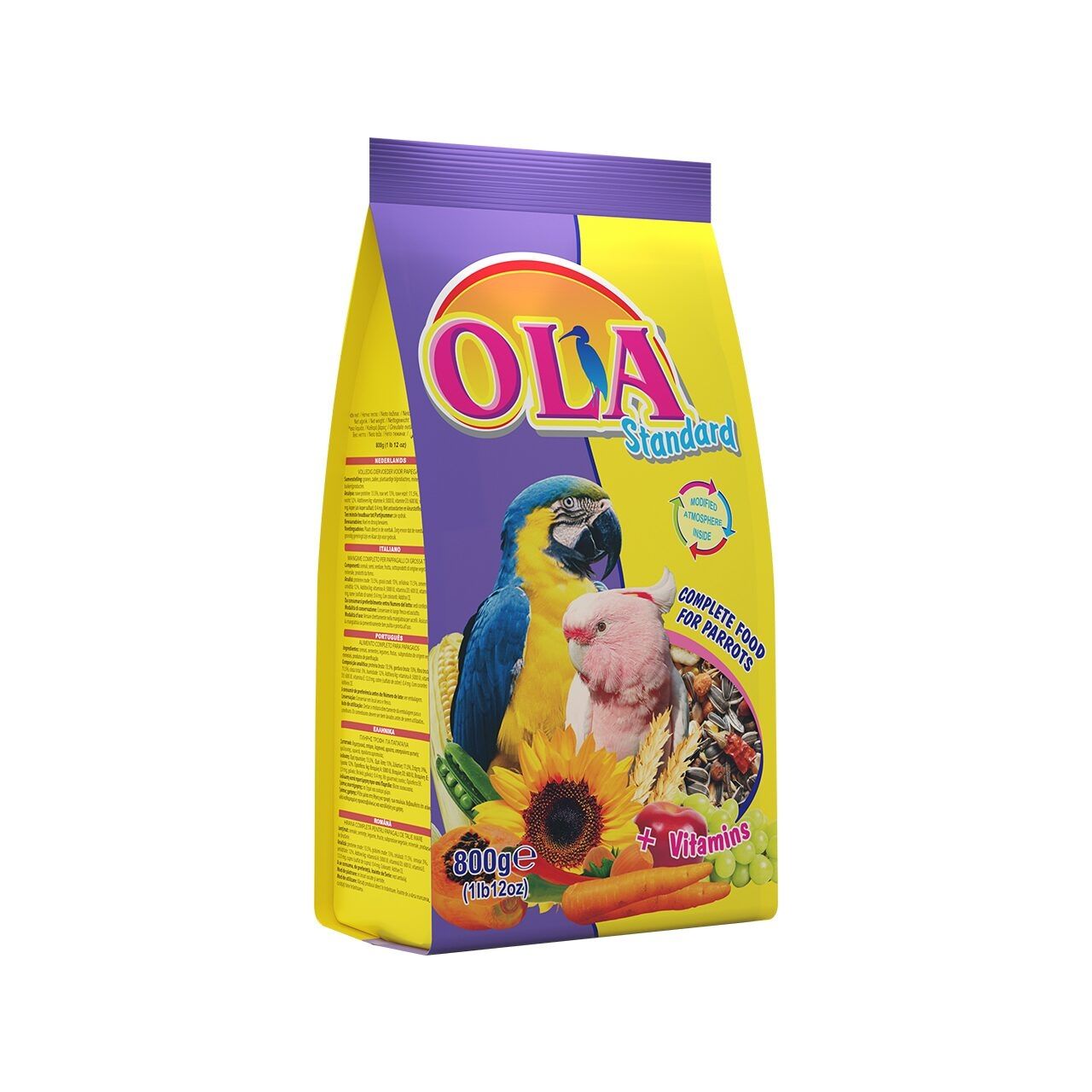 Hrana completa OLA pentru Papagali Mari, 800 g