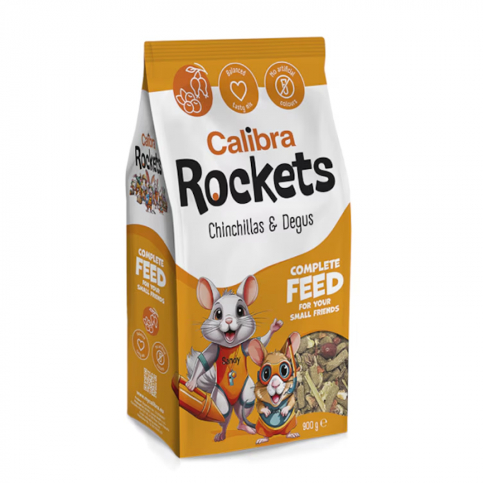 Hrana completa pentru chinchilla Calibra Rockets Mix Chinchillas Degus 900 gr