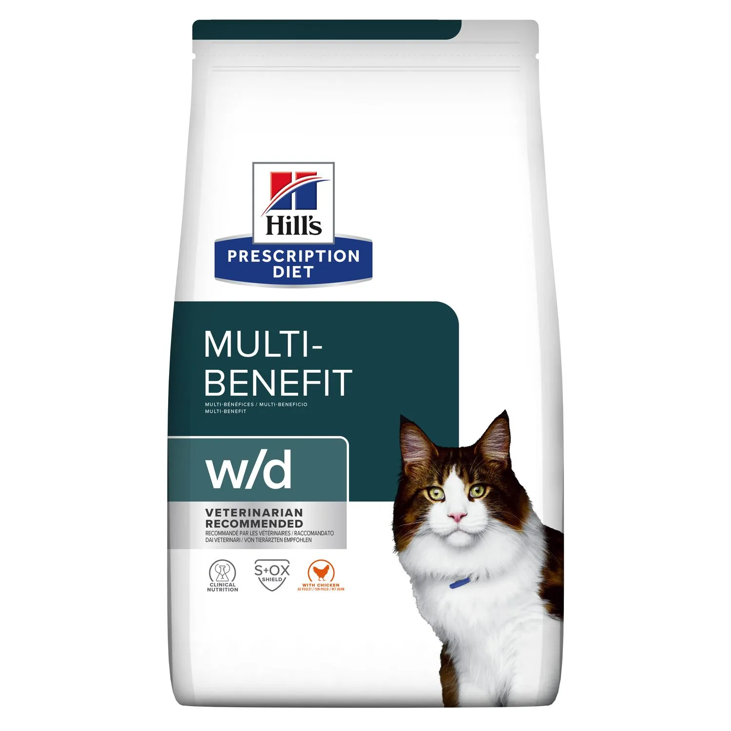 Hrana dietetica pentru pisici Hill s PD Multi-Benefit w d cu pui 1,5 kg