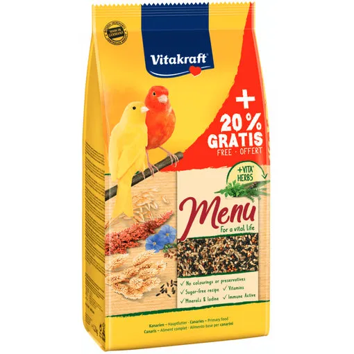 Hrana pentru canari Vitakraft Meniu 1 kg + 20 % GRATIS