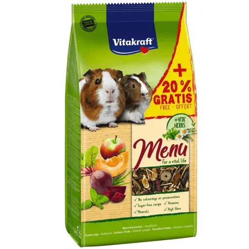 Hrana pentru porcusori de Guineea Vitakraft 1 kg + 20% GRATIS