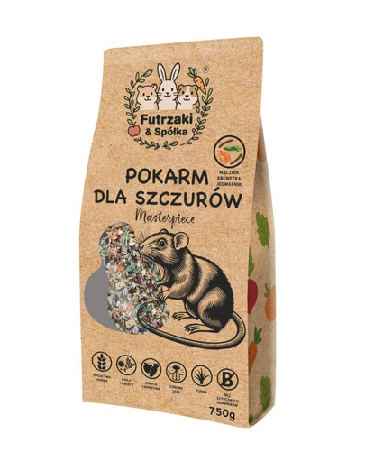 Hrană șobolani mix natural cu proteine animale KUCHNIA SZEFA 750 g