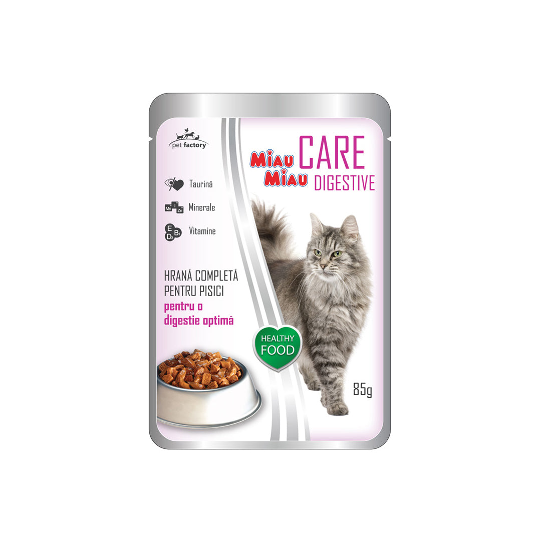 Hrana Umeda Miau Miau pentru Pisici Care Digestive cu Miel, 85 g 85g