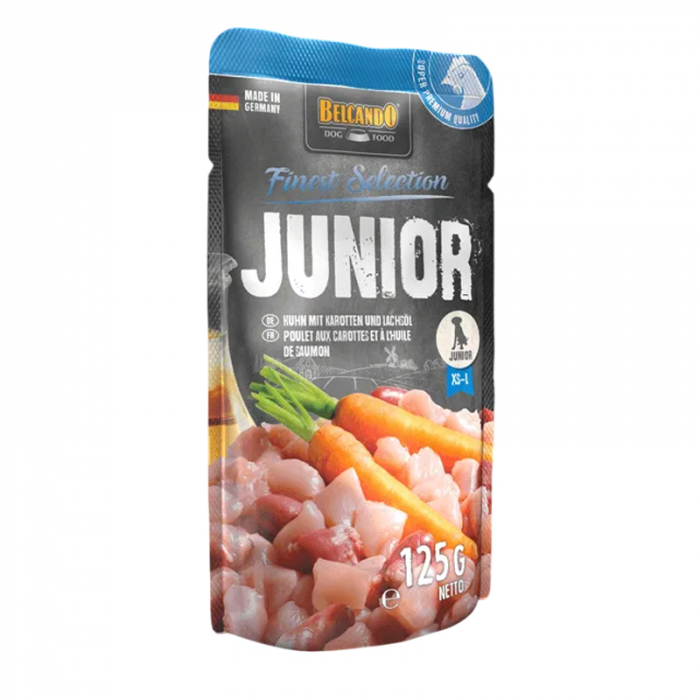 Hrana umeda pentru caini Belcando Junior cu pui morcov 125 gr