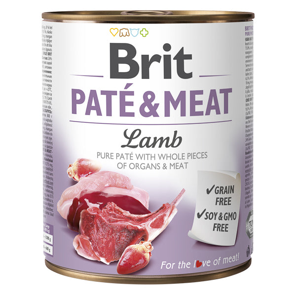 Hrana umeda pentru caini Brit Pate & Meat, Miel, 800g 800g