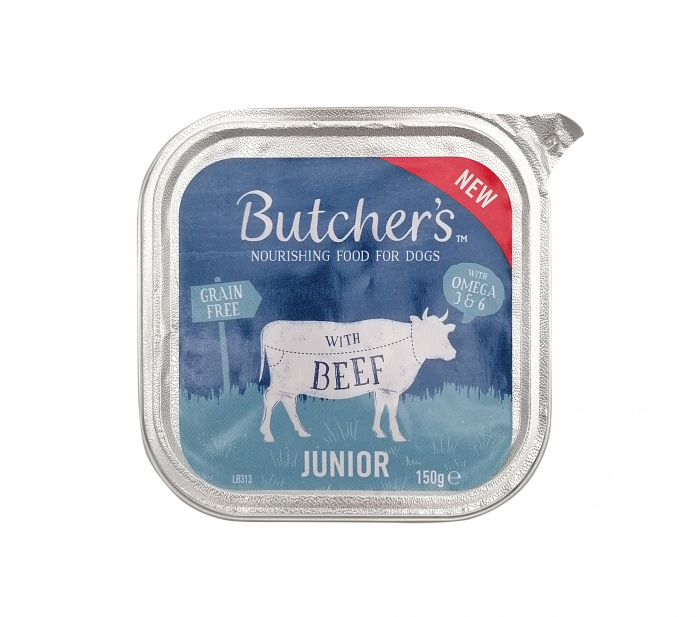 Hrana umeda pentru caini Butcher, s Junior, Vita, 150g