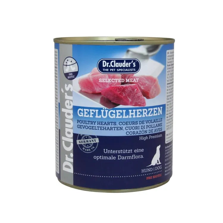 Hrana umeda pentru caini, Dr. Clauder`s Dog Selected meat - MEAT INIMI DE PUI 800g