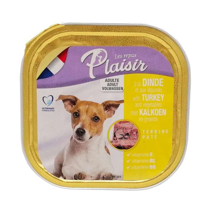 Hrana umeda pentru caini Plaisir, Curcan, 18 x 300g