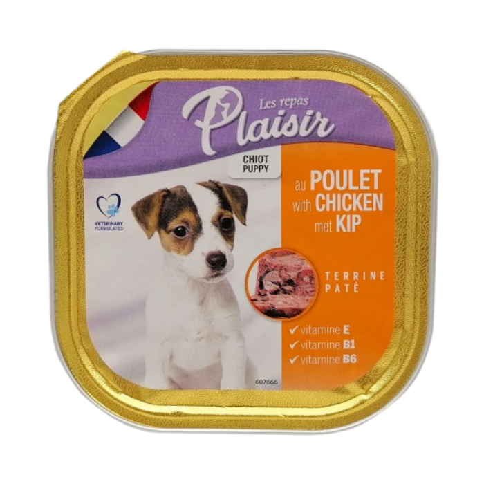 Hrana umeda pentru caini Plaisir Puppy, Pui, 18 x 300g