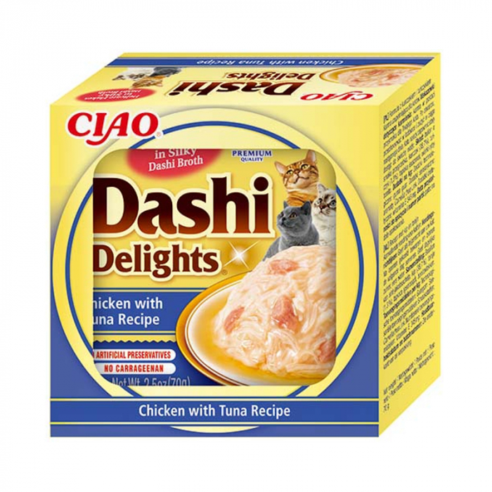 Hrana umeda pentru pisici Ciao Dashi Delights cu pui ton 70 gr