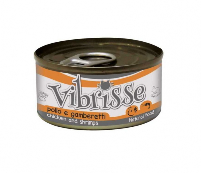 Hrana umeda pentru pisici Croci Vibrisse Natural, Pui si creveti, 24 x 70g
