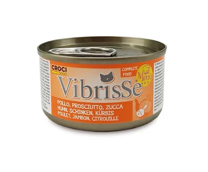 Hrana umeda pentru pisici Croci Vibrisse, Pui, Sunca de pui si Dovleac, 70g