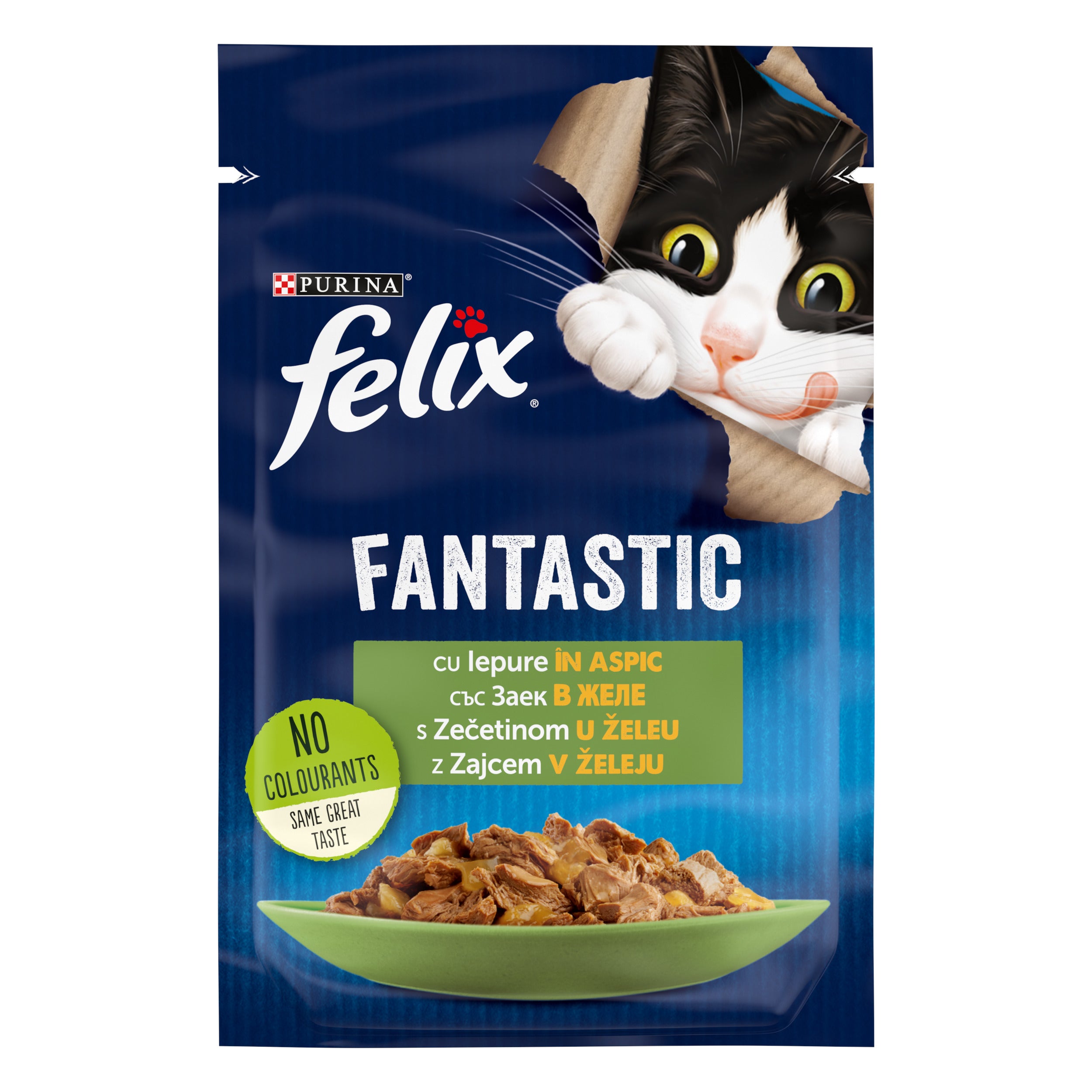 Hrana umeda pentru pisici Felix Fantastic Iepure in Aspic, 85g 85g
