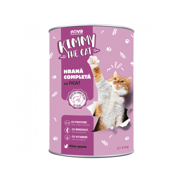 Hrana umeda pentru pisici Kimmy, ficat, 415g