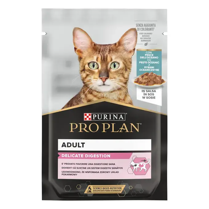 Hrana umeda pentru pisici Purina Pro Plan Delicate Digestion, Peste oceanic, 26 x 85g