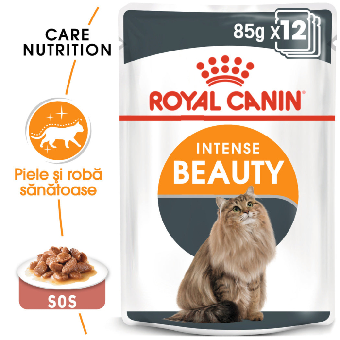 Hrana umeda pentru pisici Royal Canin Intense Beauty Care Adult, In sos, 12 x 85g