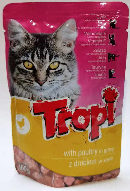 Hrana umeda pentru Pisici Tropi, Pui, 100 g 100g