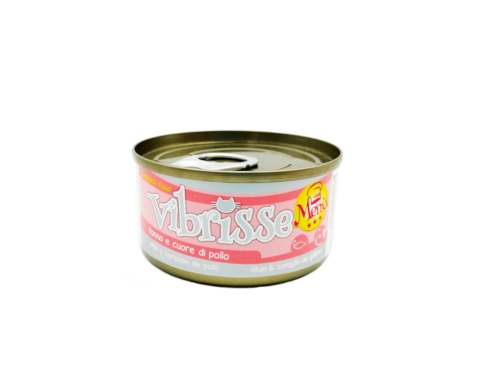 Hrana umeda pentru pisici Vibrisse, Ton si inima de pui, 6 x 70g