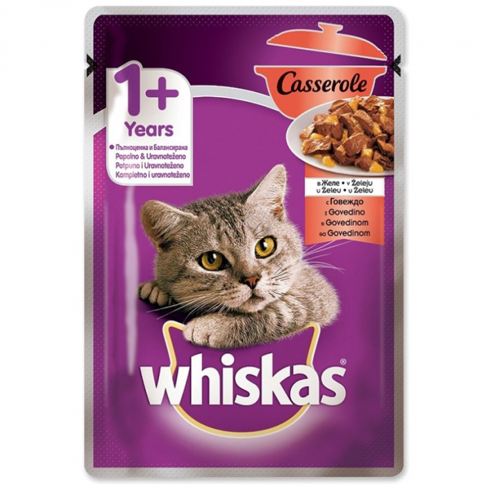 Hrana umeda pentru pisici Whiskas Casserole cu vita 85 g