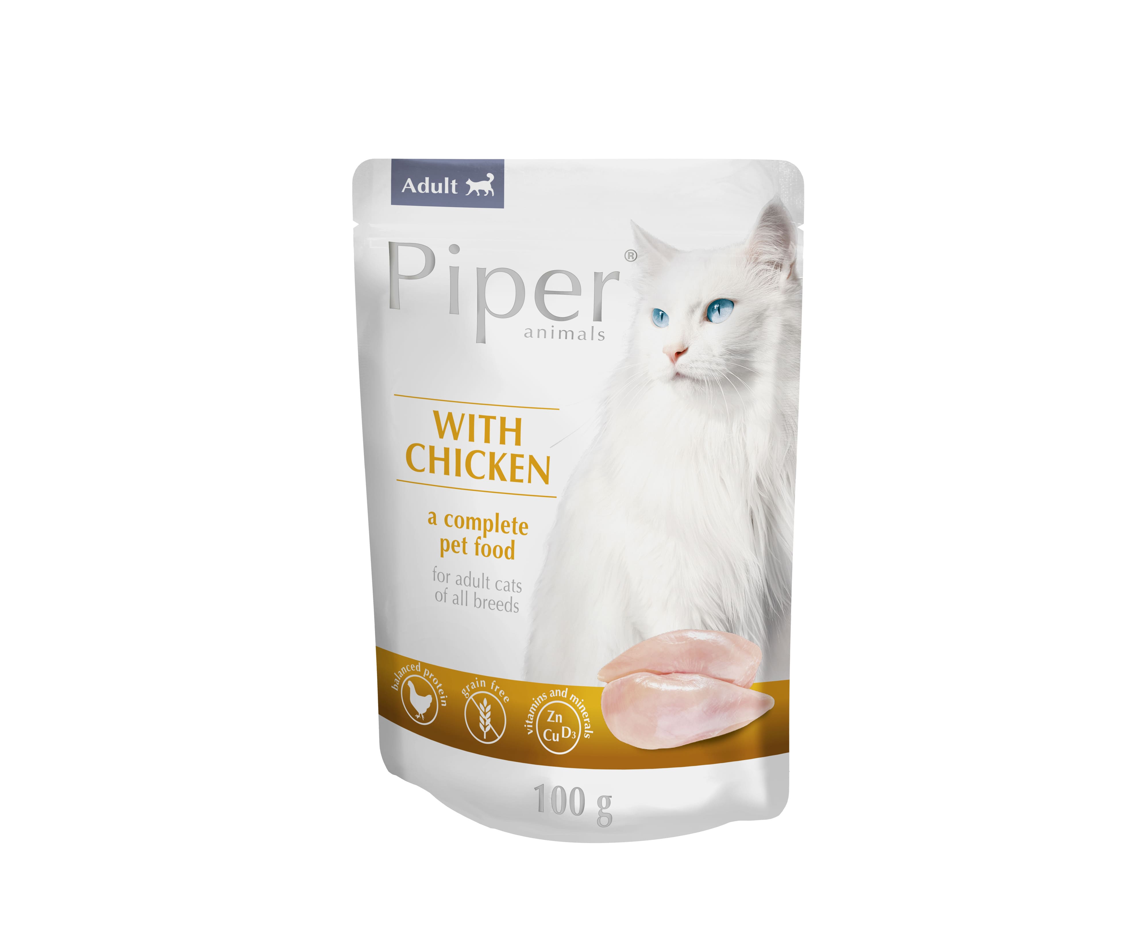 Hrana umeda PIPER CAT, carne de pui 100g
