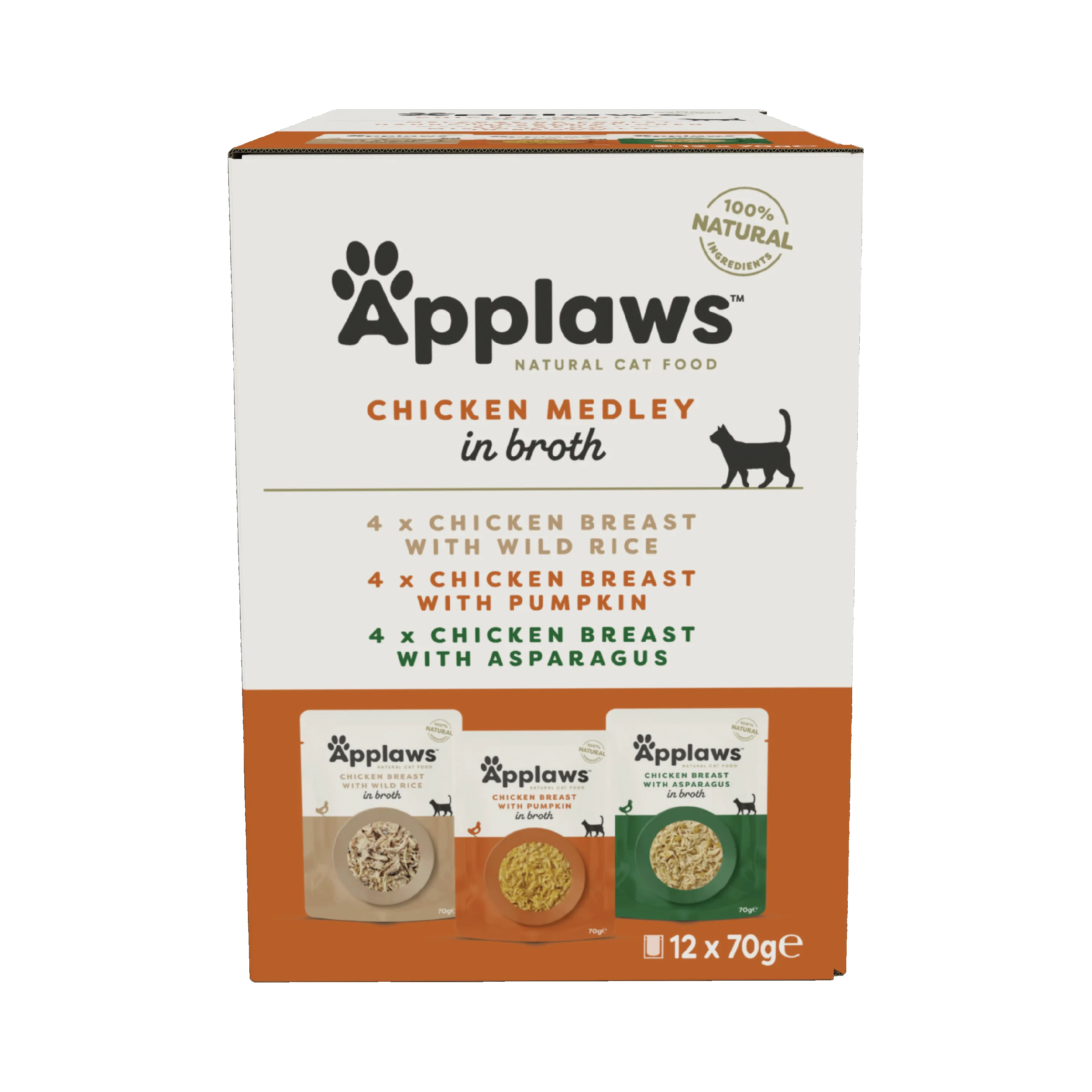 Hrana umeda pisici, Applaws Cat Adult Selectie Pui, Multipack Plicuri, 12 x 70 g