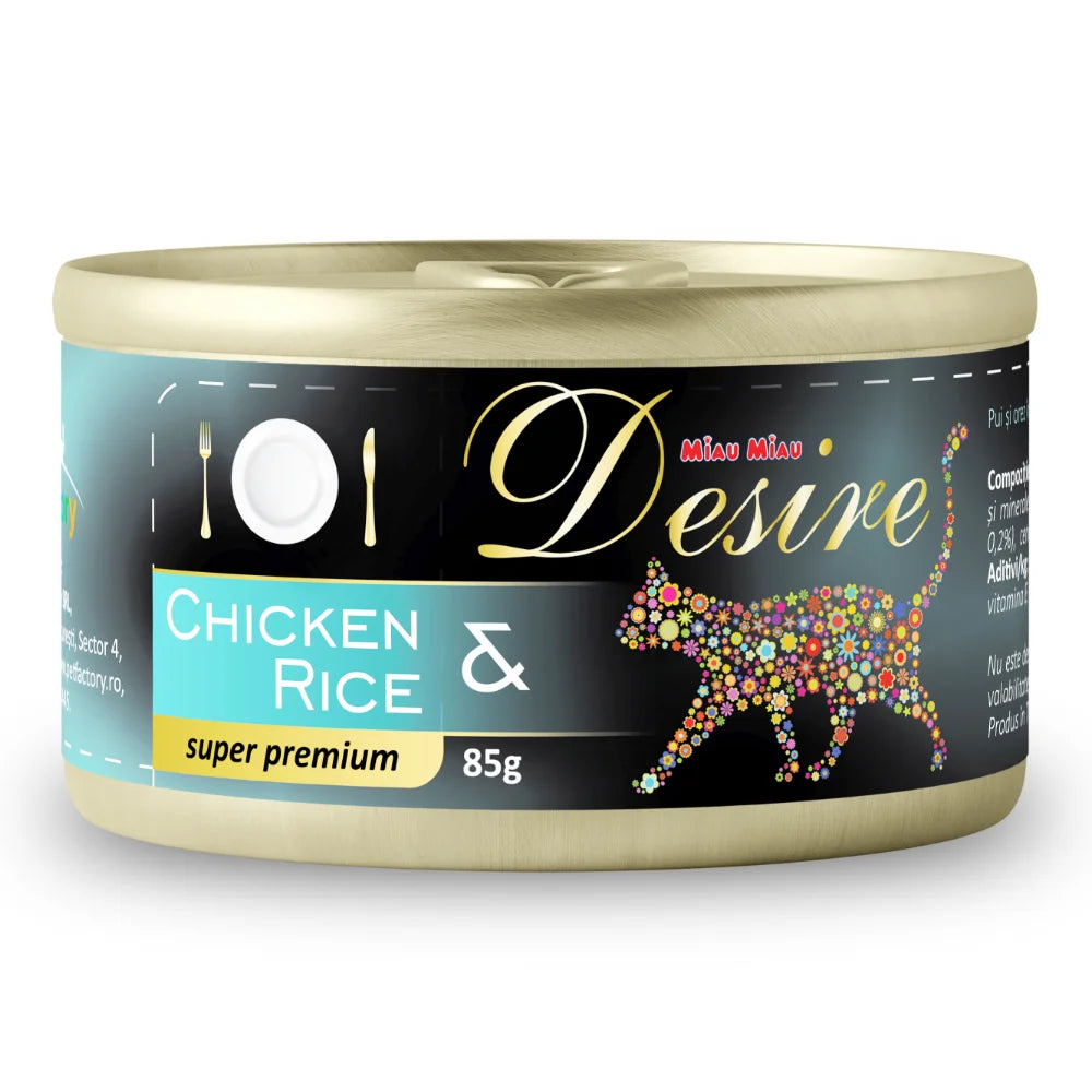 Hrana Umeda Pisici DESIRE Pui File si Orez in Gelatina 85g 85g