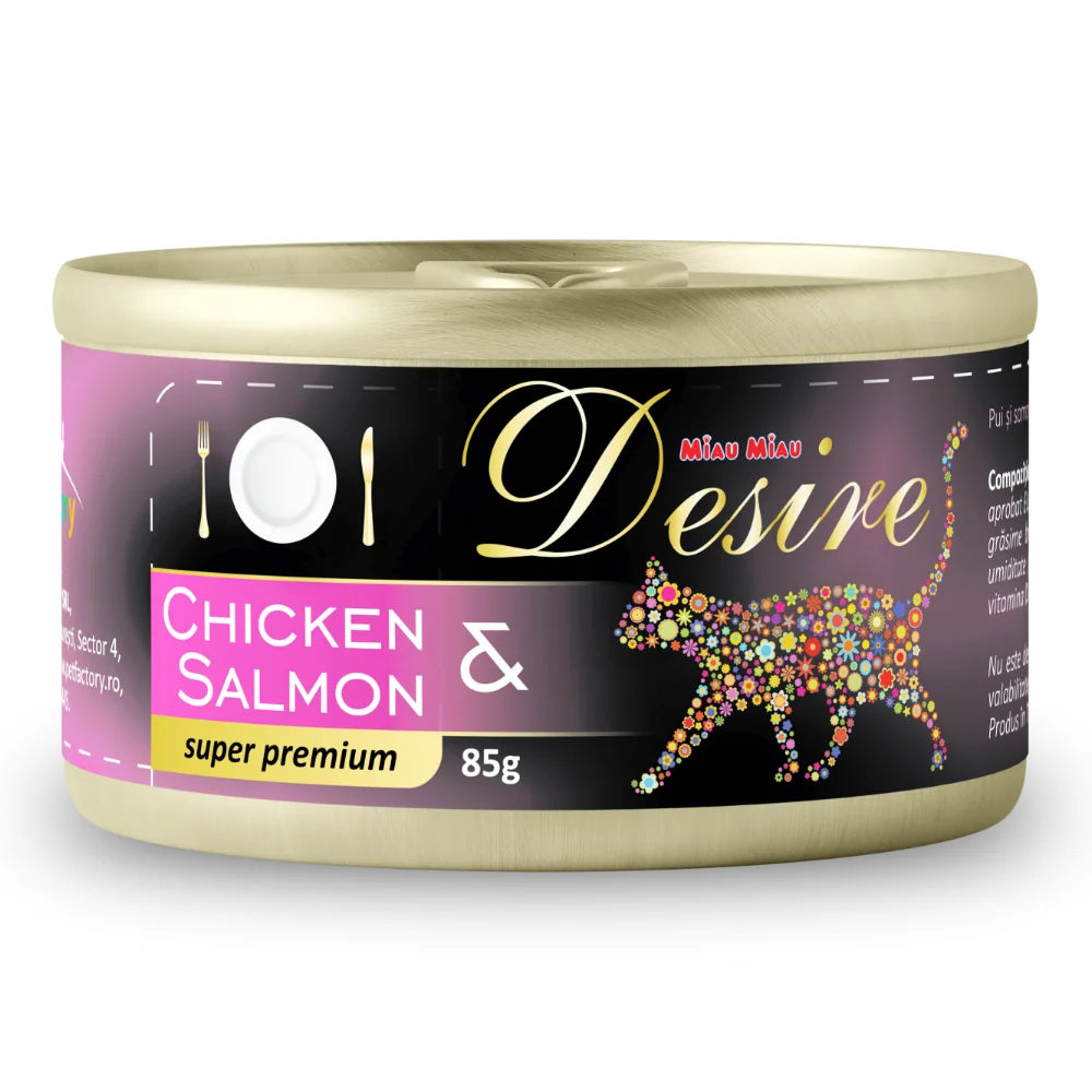 Hrana Umeda Pisici DESIRE Pui File si Somon in Gelatina 85g 85g