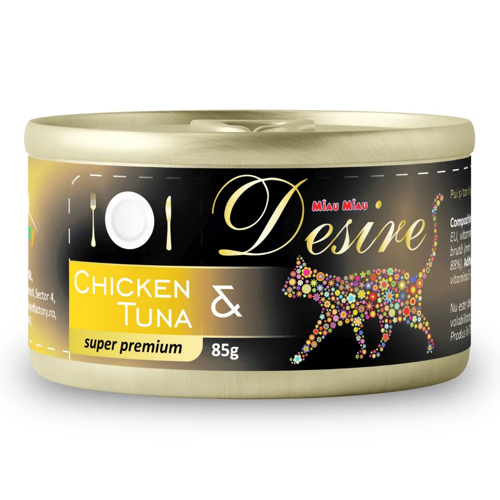 Hrana Umeda Pisici DESIRE Pui File si Ton in Gelatina 85g 85g