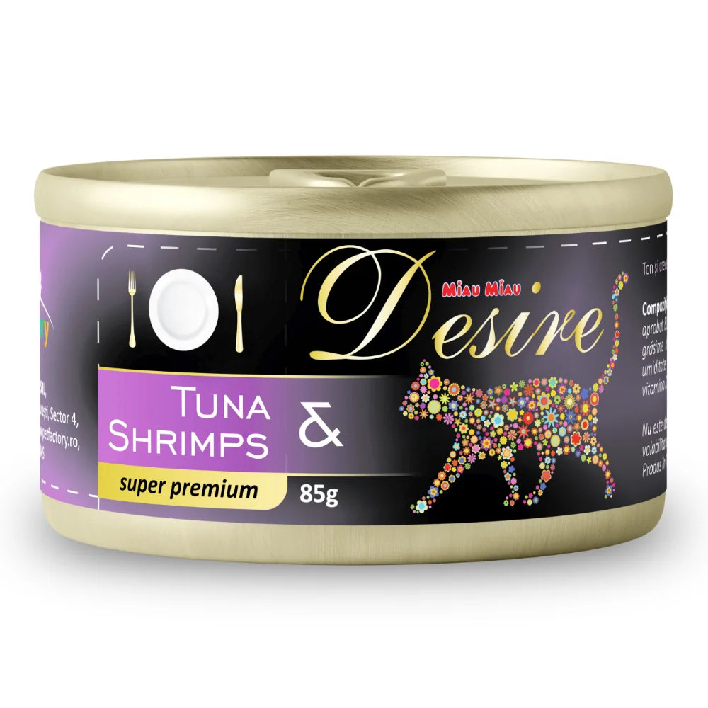 Hrana Umeda Pisici DESIRE Ton File si Creveti in Gelatina 85g 85g