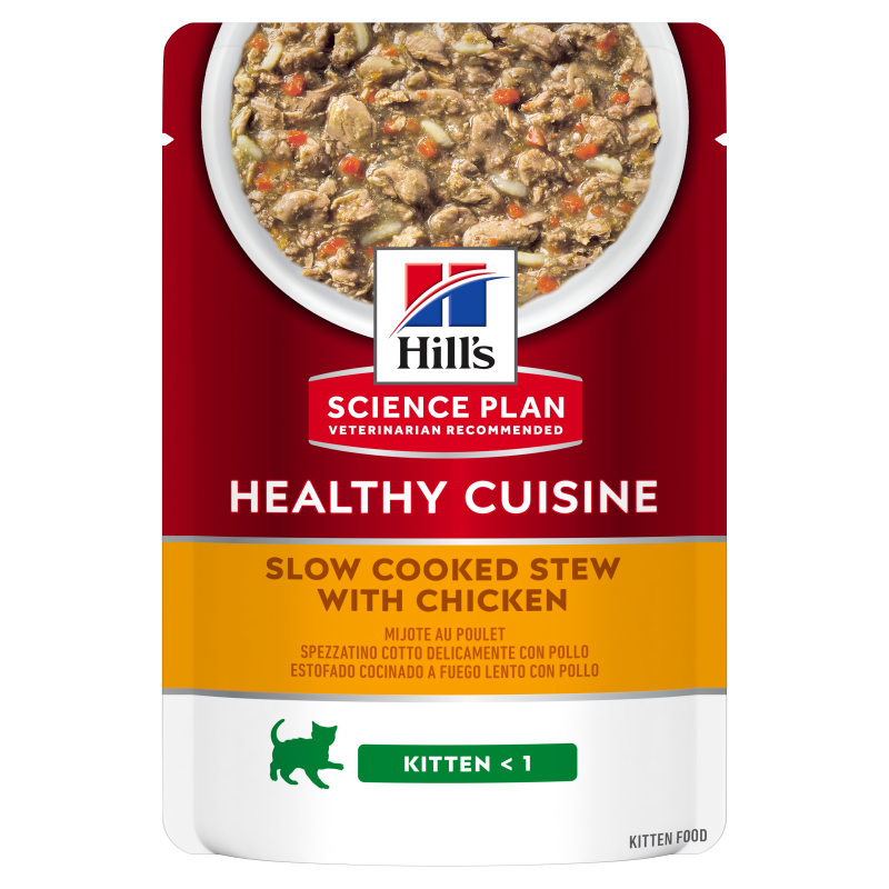 Hrana umeda pisici, Hill's Science Plan Feline Kitten Chicken & Vegetables Stew, 80 g