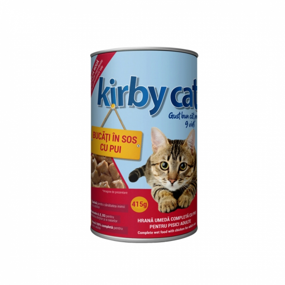 Hrana umeda pisici, Kirby Cat conserva cu pui, 415g 415g