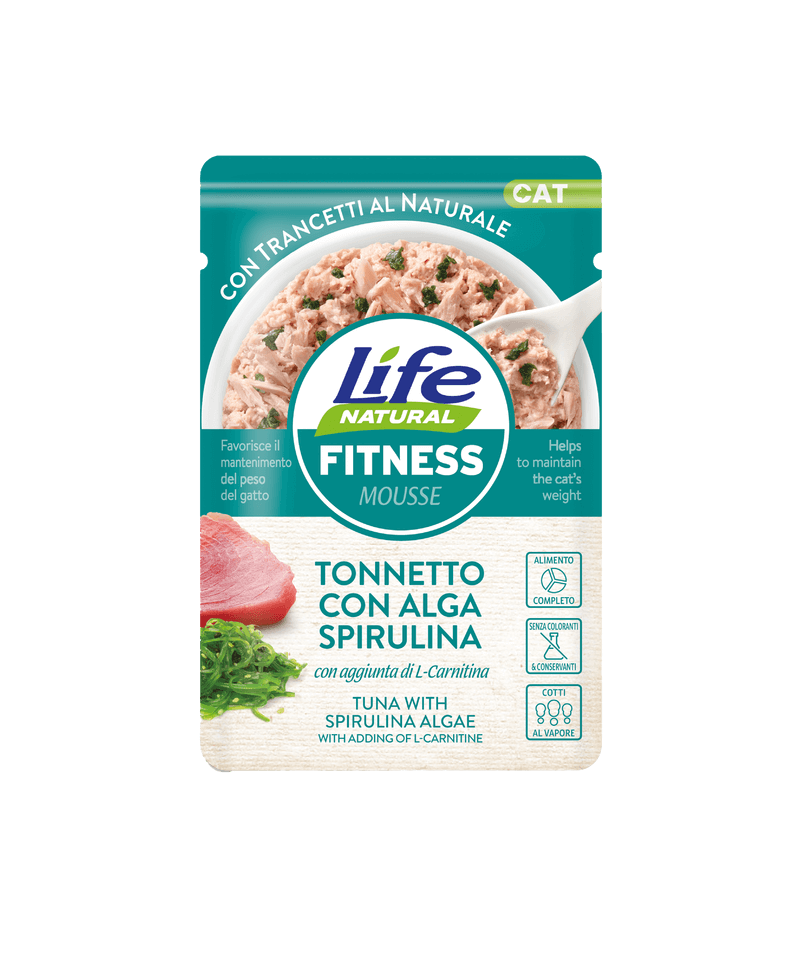 Hrana Umeda Pisici, Life Natural Fitness Mousse Ton si Alge cu Spirulina, 70 g