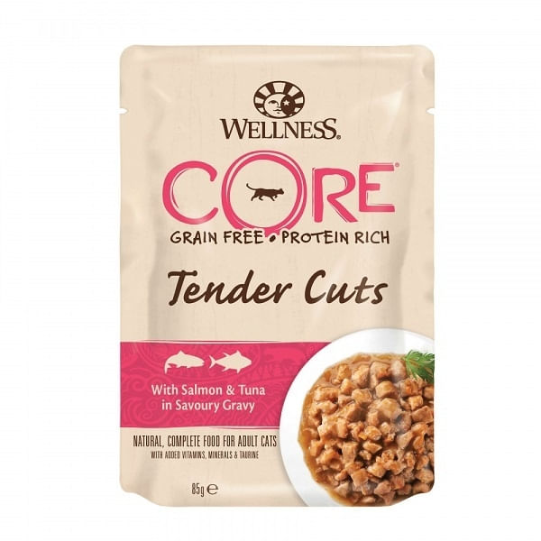 Hrana Umeda Wellness Core Cat Tender Cuts cu Somon si Ton, in Sos, 85 g - poza 1