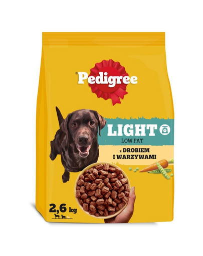 Hrană uscată câini adult light PEDIGREE 2,6 kg cu pui și legume pentru control greutate