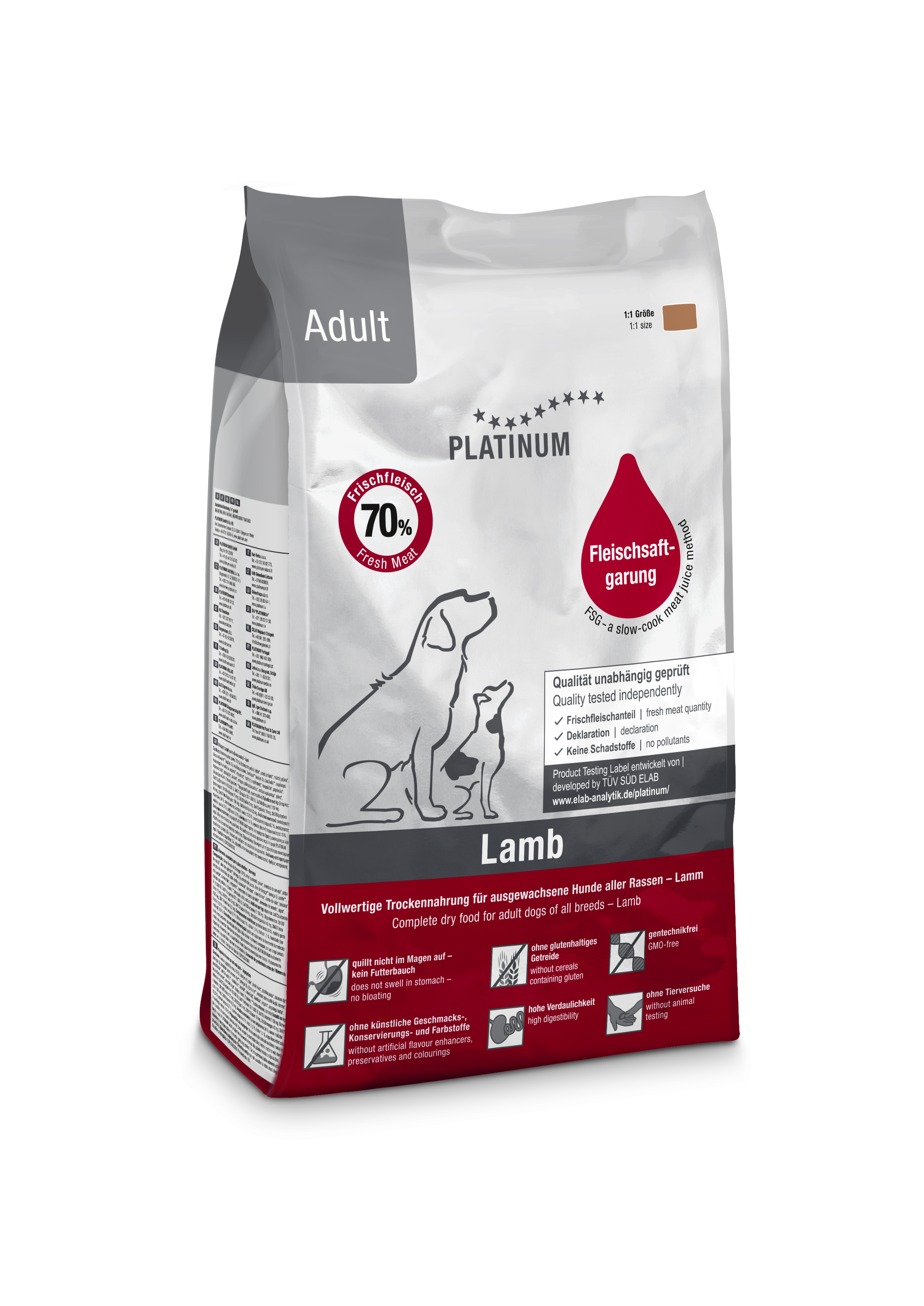 Hrana uscata caini, PLATINUM Dog Adult cu Miel, 1.5 kg