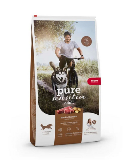 Hrană uscată câini sensibili activi MERA Pure Sensitive Adult 4 kg vită cartofi