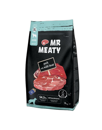 Hrană uscată câini talie mare porc și mistreț XL MR MEATY 9 kg